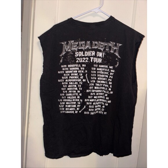 Megadeath XL Soldier On! 2022 Tour Tshirt Sleeveless - Picture 3 of 9